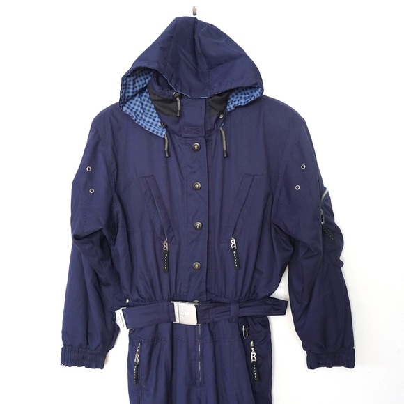 Vintage Bogner Women Blue Skiing Snow Jumpsuit Snowboarding Winter Sz L12 (long) - Picture 6 of 12